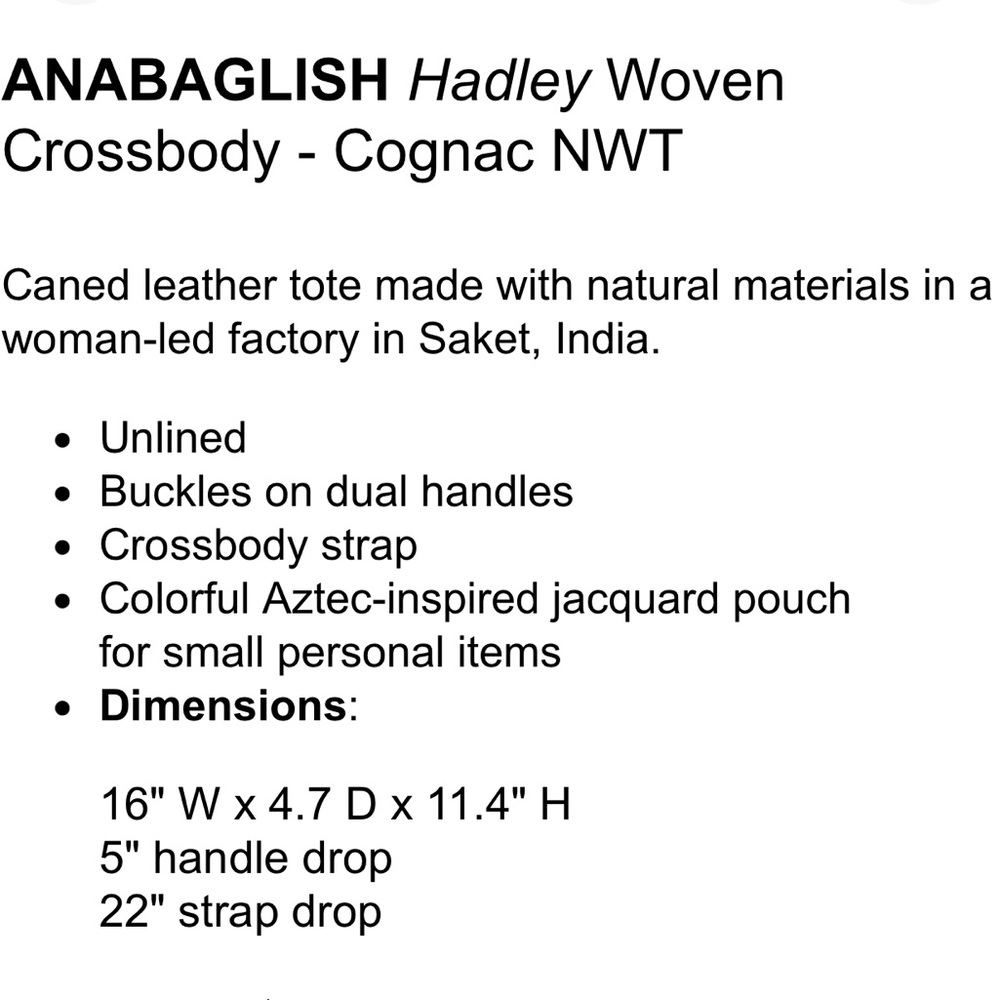 Anabaglish Hadley woven leather crossbody tote bag - Picture 12 of 12